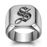 Nathan Initial Ring | Silver-Tone — image 19