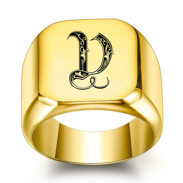 Nathan Initial Ring | Gold-Tone — image 22
