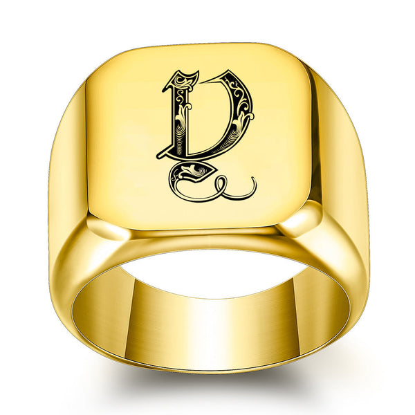 Nathan Initial Ring | Gold-Tone — image 26