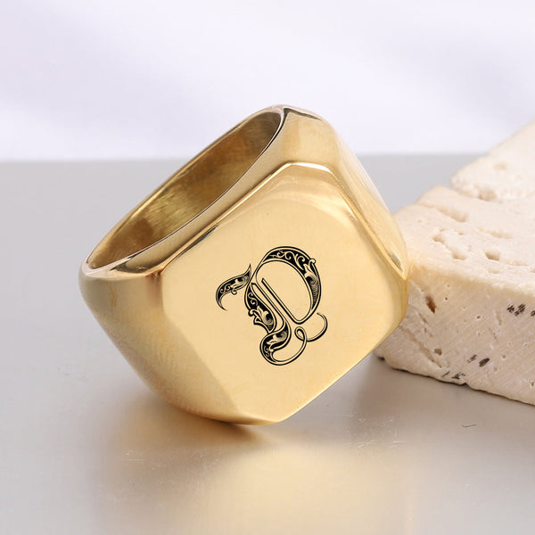 Nathan Initial Ring | Gold-Tone — image 28