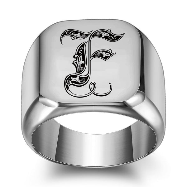 Nathan Initial Ring | Silver-Tone — image 6