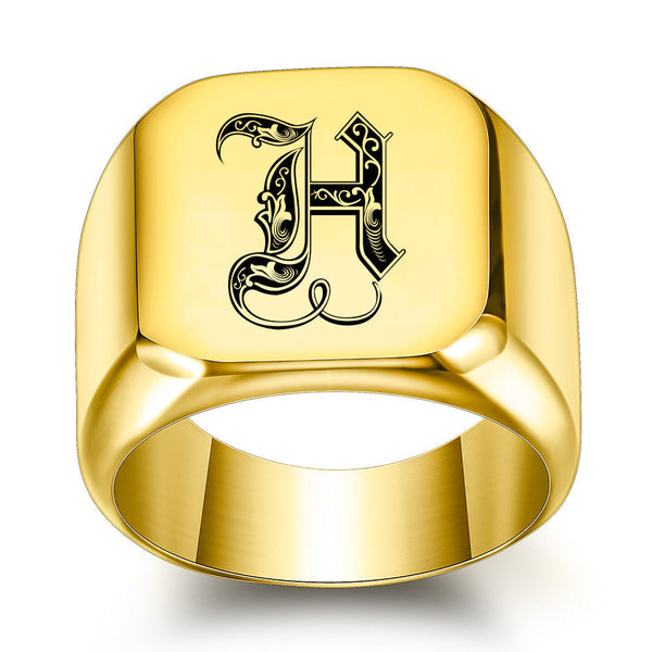 Nathan Initial Ring | Gold-Tone — image 8