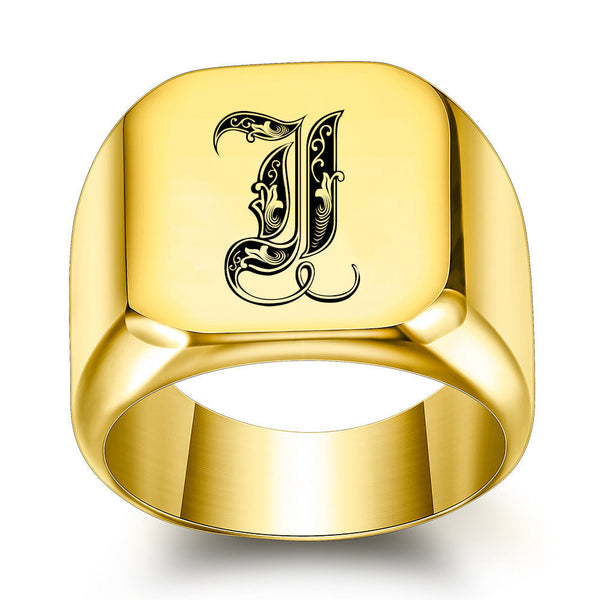 Nathan Initial Ring | Gold-Tone — image 9
