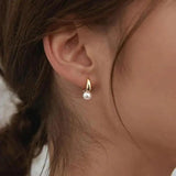 Cynthia Small Pearl-Look Earrings | Gold-Tone