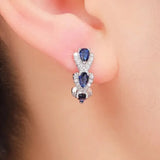 Rosalind Blue Crest Earrings | Silver-Tone — image 3