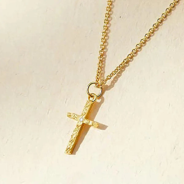 Camilla Initial Cross Necklace | Gold-Tone — image 4