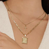 Camilla Initial Cross Necklace | Gold-Tone — image 8