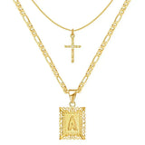 Camilla Initial Cross Necklace | Gold-Tone