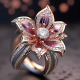 Catherine Pink Lotus Sparkle Ring - image 1