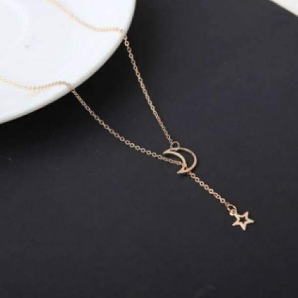 Alma Short Moon and Star Necklace - image 2