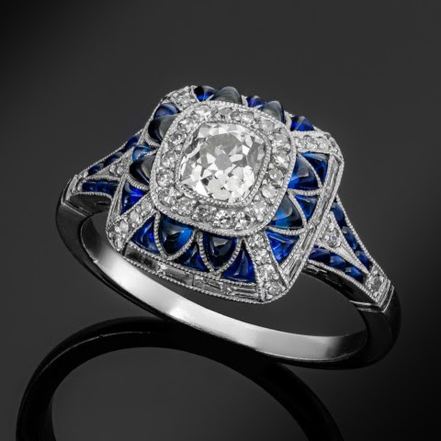 Albertine Bright Blue Square Ring
