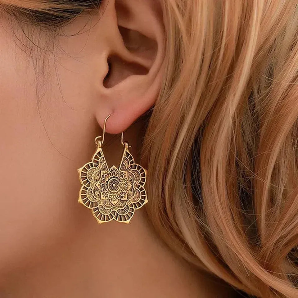 Rosalind Lotus Mandala Earrings - image 1