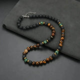Rita Tiger-Eye-Look Bead Necklace with Gold-Tone Clasp — image 2