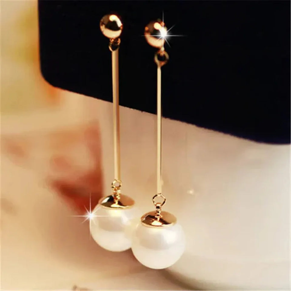 Nicola Pearl-Look Drop Earrings - image 1