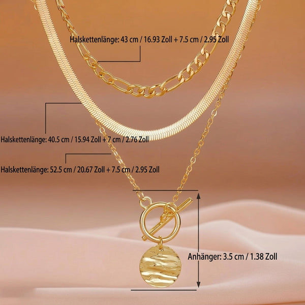 Amanda Layered Textured Coin Necklace - image 6