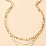 Tabitha Retro Layered Necklace with Gold-Tone Pendant — image 3