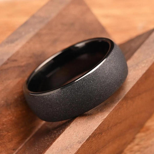 Raymond Polished Black Band Ring - image 2