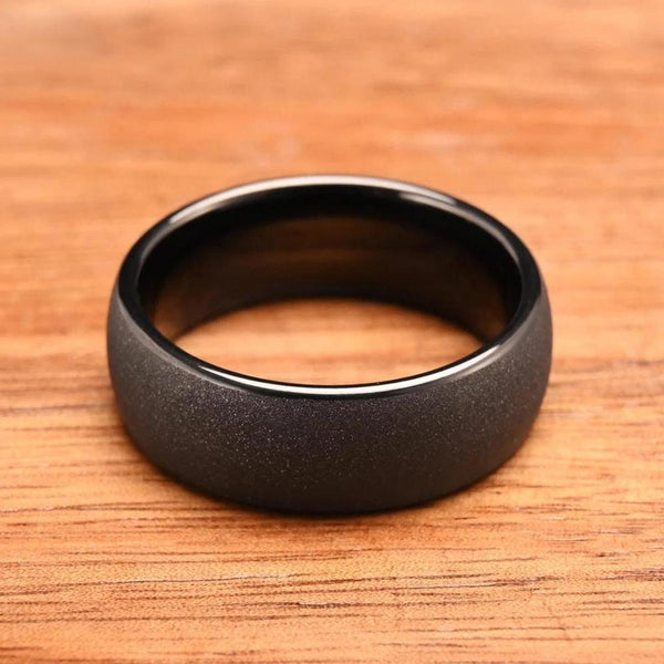 Raymond Polished Black Band Ring - image 8