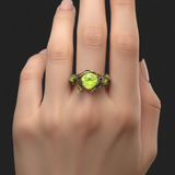 Arabella Nature-Inspired Green Opal-Look Ring - image 2