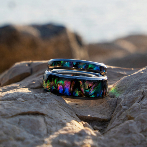 Lawrence Iridescent Inlay Band Ring | Silver-Tone — image 14
