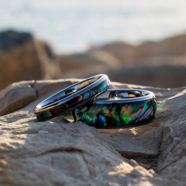 Lawrence Iridescent Inlay Band Ring | Silver-Tone — image 2