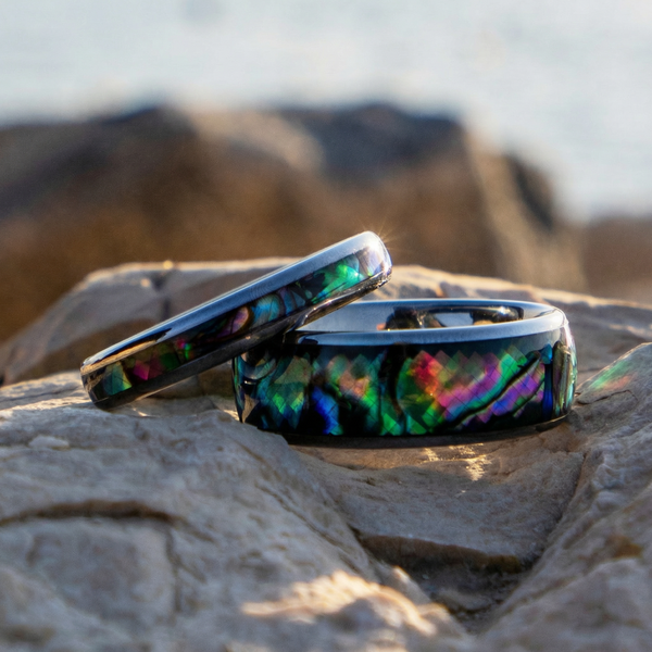 Lawrence Iridescent Inlay Band Ring | Silver-Tone — image 5
