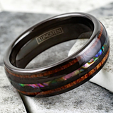 Howard Iridescent Inlay Band Ring | Black - image 2