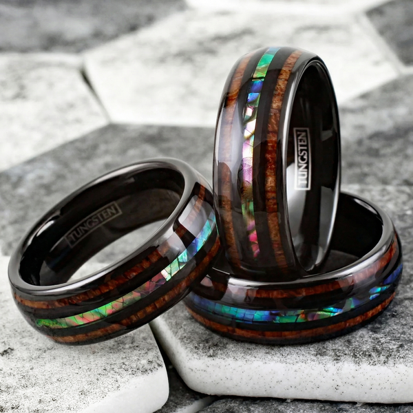 Howard Iridescent Inlay Band Ring | Black - image 4