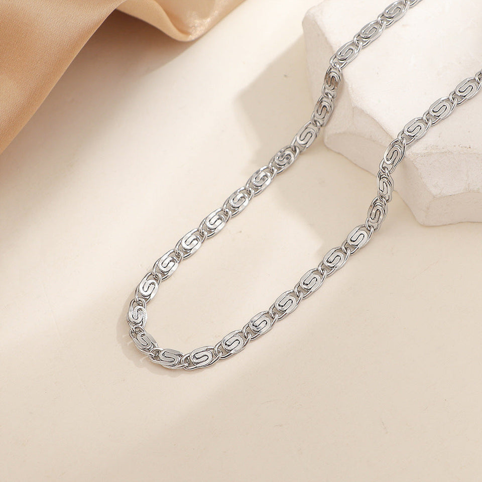 Martin Braided Chain Necklace — Silver-Tone — image 1
