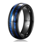 Albert Blue Double Inlay Band Ring | Black - image 1