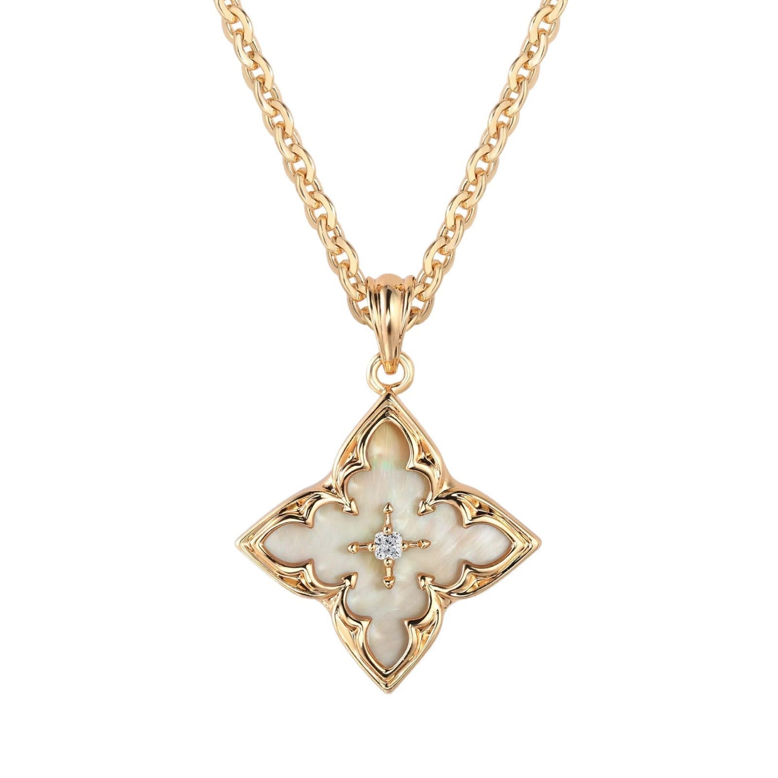 White Clover Pendant Necklace | Gold