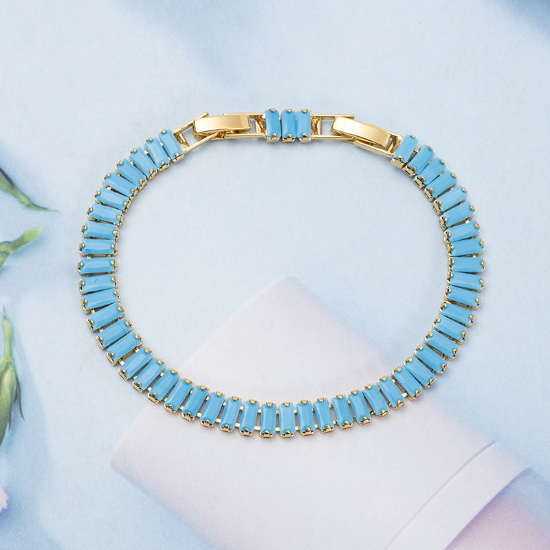 Turquoise Vertéa Tennis Bracelet | Gold