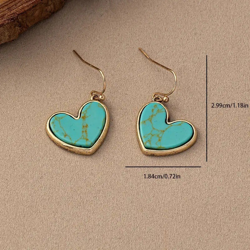 Turquoise Love Earrings | Rose Gold