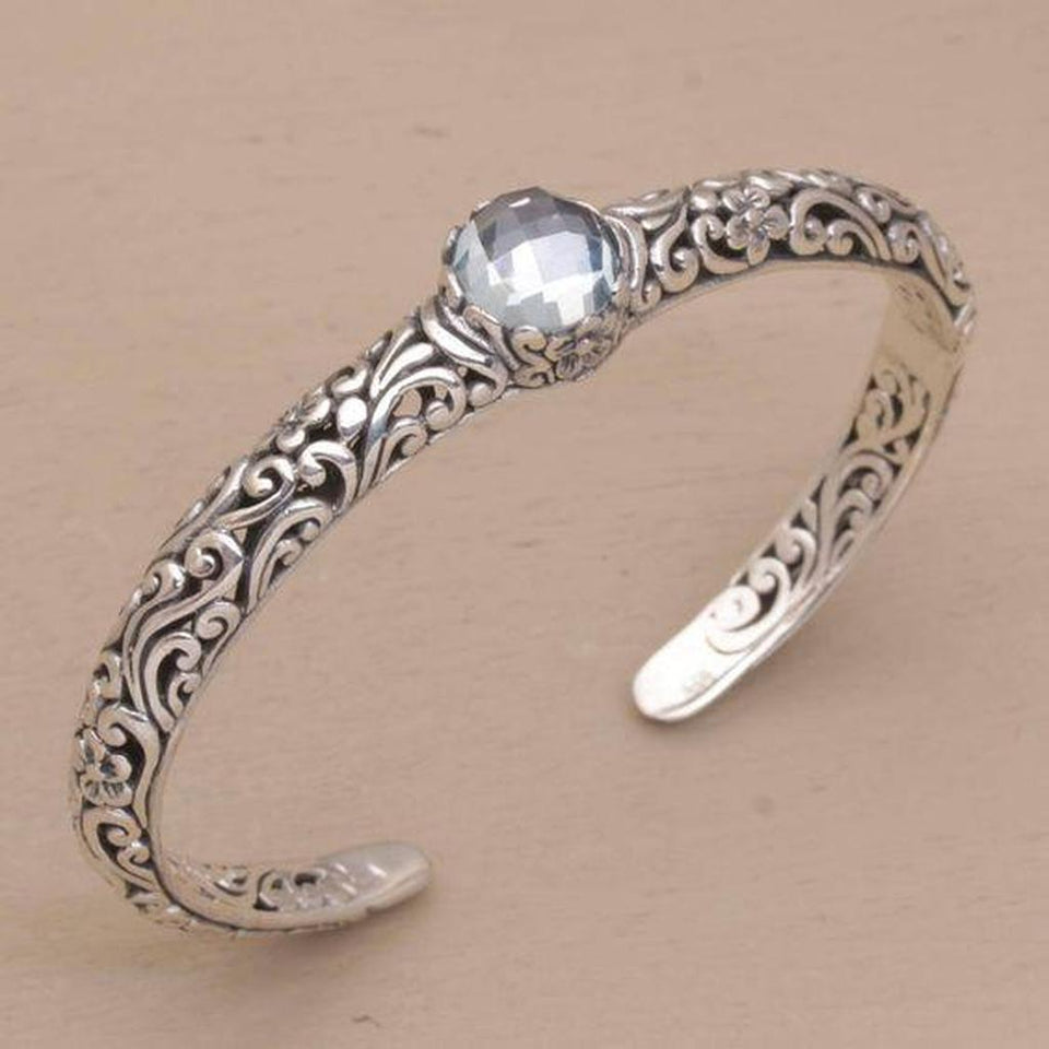 Hilda Vintage-Style Silver-Tone Open Sparkle Bracelet