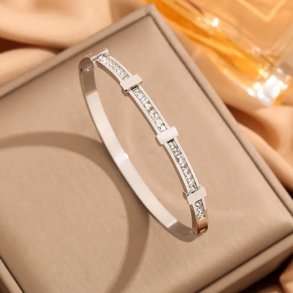 Harriet Open Geometric Double-Row Sparkle Bracelet - image 3