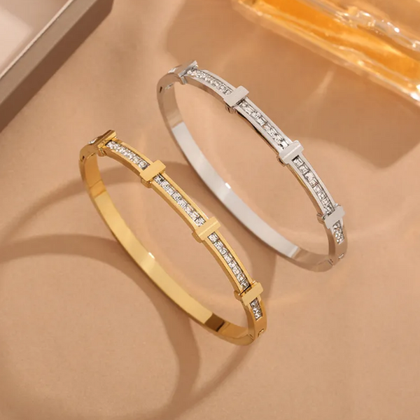 Harriet Open Geometric Double-Row Sparkle Bracelet - image 1