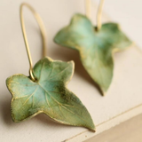 Edith Green Leaf Earrings - image 1