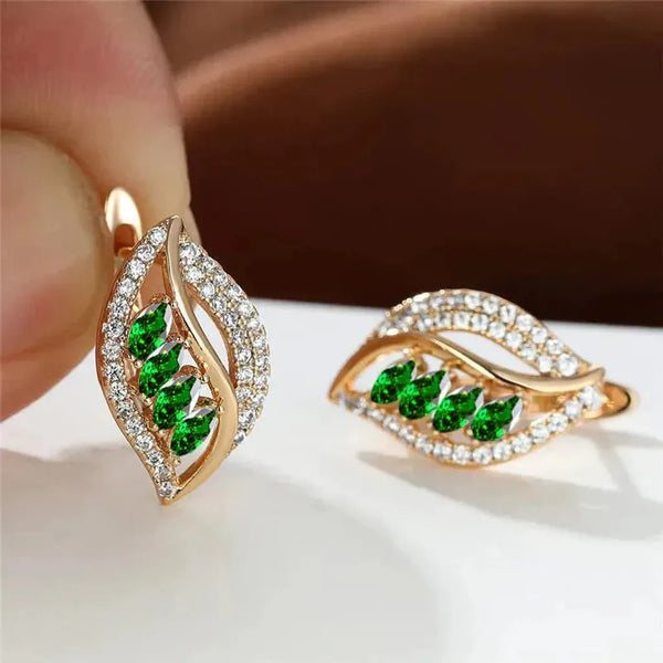 Ivy Green Leaf Earrings - image 2