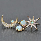 Sadie Moon and Star Opal-Look Earrings | Gold-Tone — image 3