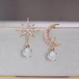 Sadie Moon and Star Opal-Look Earrings | Gold-Tone — image 5