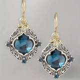 Giselle Blue Sparkle Earrings | Two-Tone