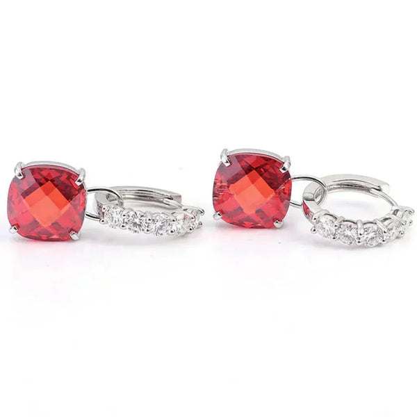 Albertine Earrings with Red Accent and Sparkle - image 5