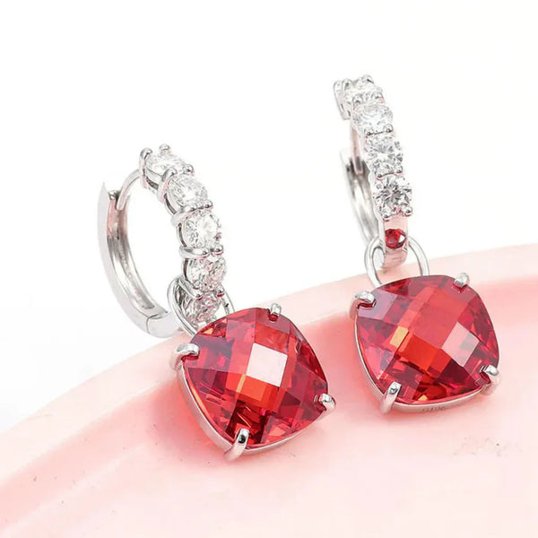 Albertine Earrings with Red Accent and Sparkle - image 1