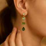 Imogen Green Stone Drop Earrings - image 2