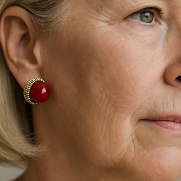 Enid Red Bead Earrings - image 1