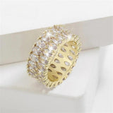 Maureen Wide Ornate Sparkle Ring | Gold-Tone