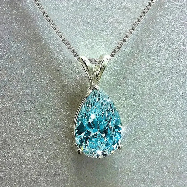 Gwen Ocean Teardrop Necklace | Silver-Tone