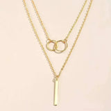 Georgia Retro Gold-Tone Double-Circle Pendant Necklace — image 2