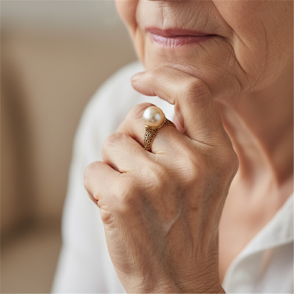Regina Retro Gold-Tone Pearl-Look Ring — image 2