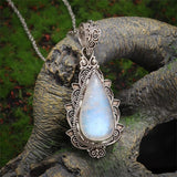 Ophelia Retro Moonstone-Effect Pendant Necklace - image 3